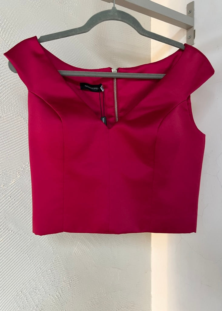 Crop top satinado