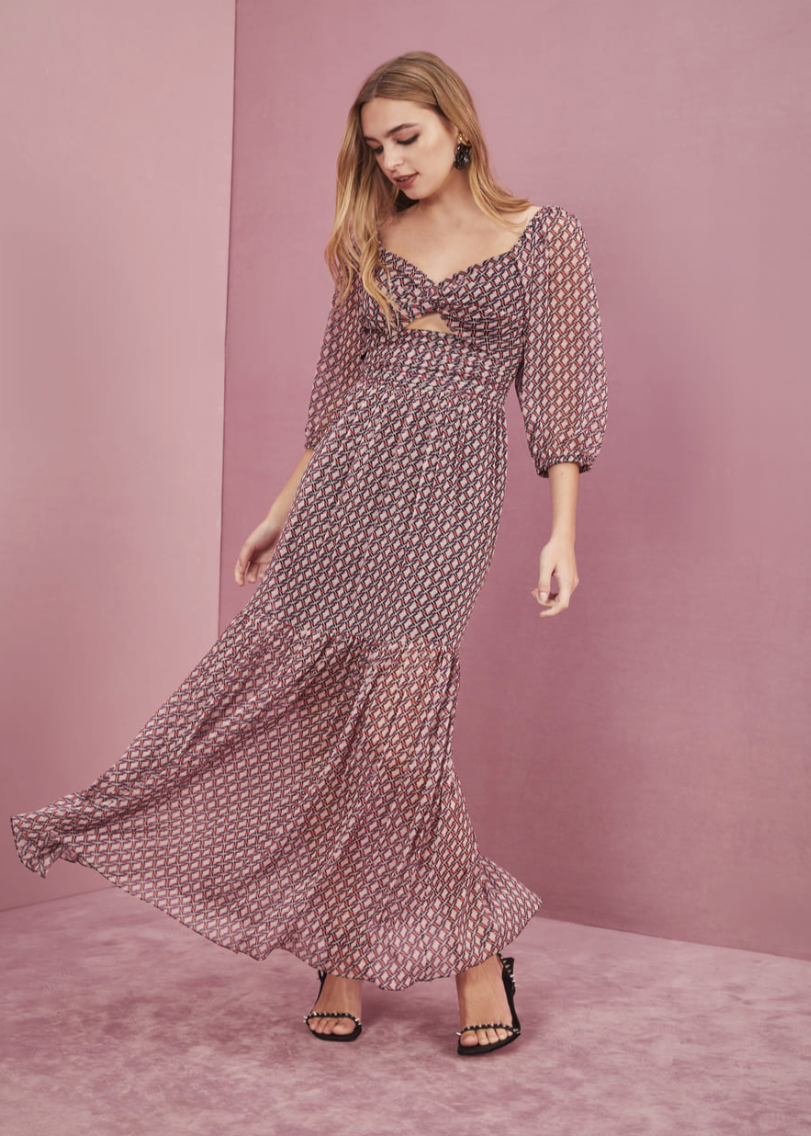 Vestido midi cutout lipstick