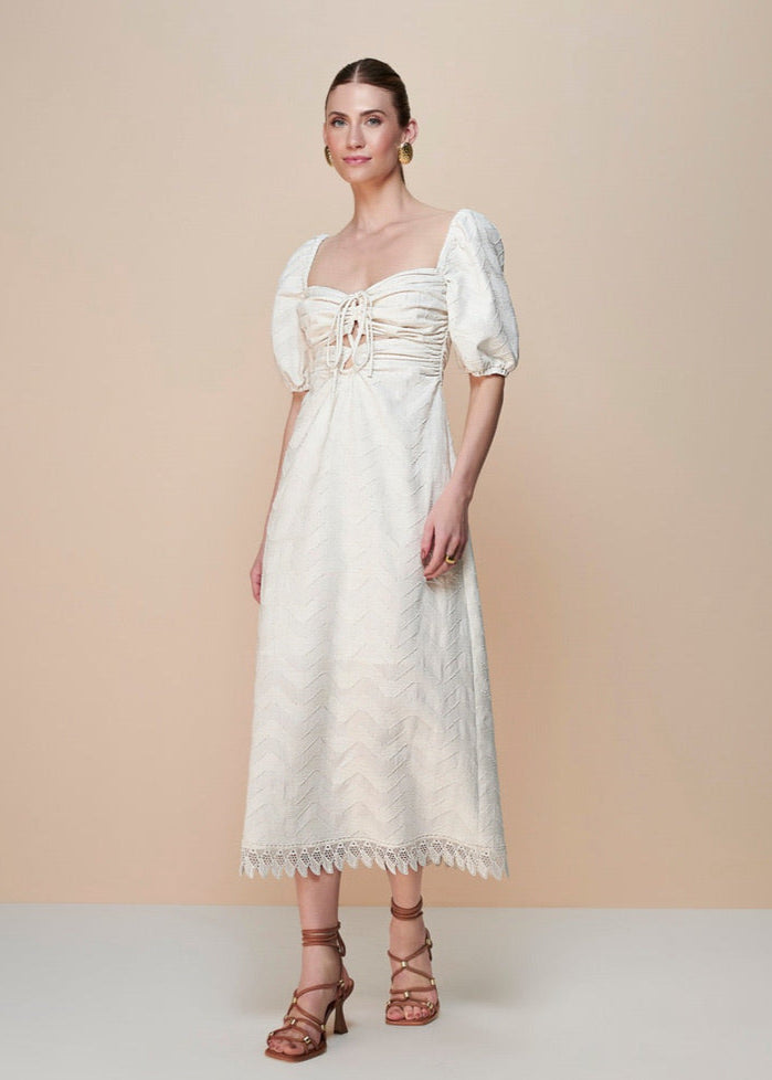 Vestido midi zig-zag