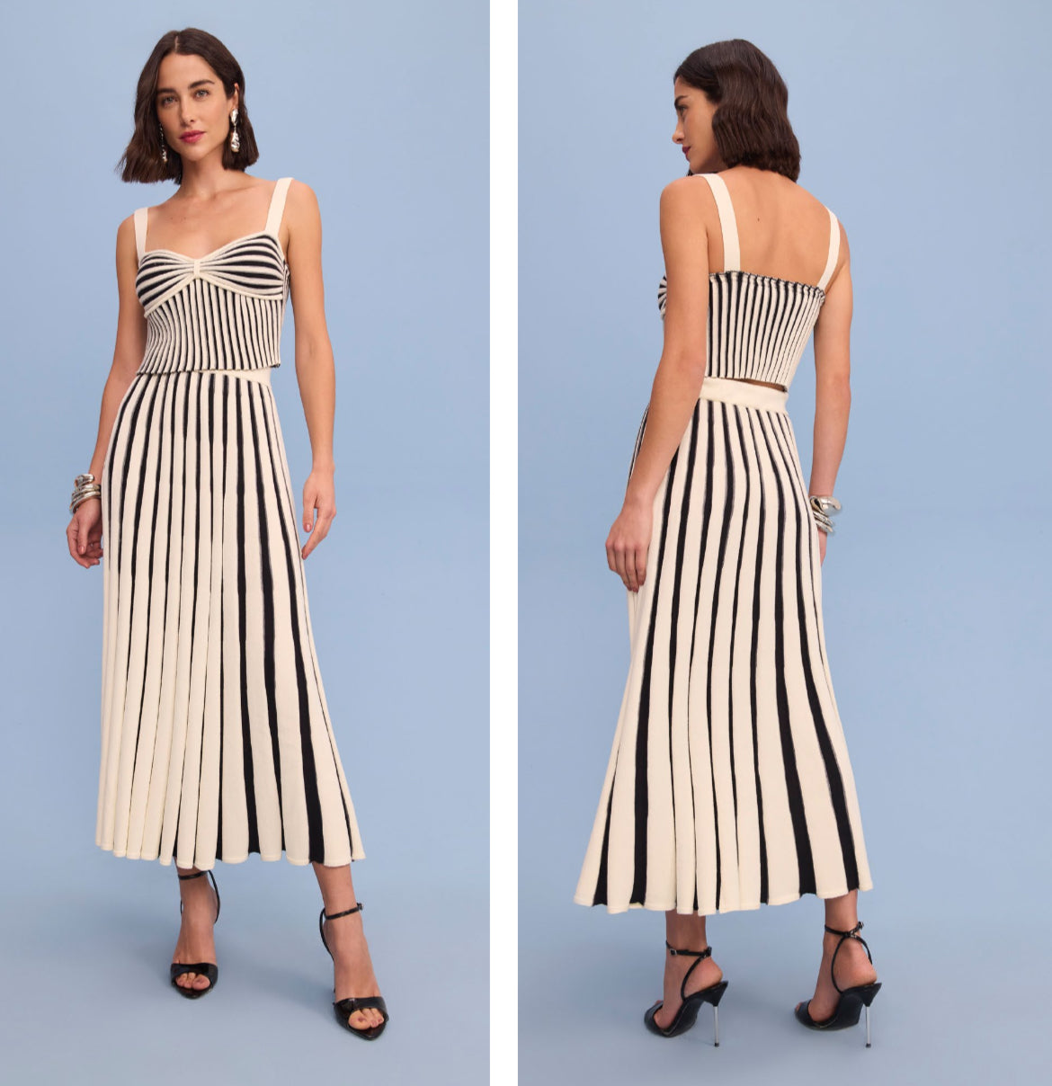 Conjunto top y falda litrada tricot