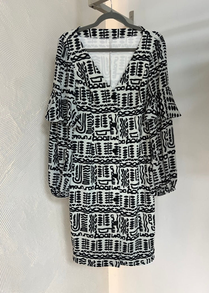 Vestido corto print étnico