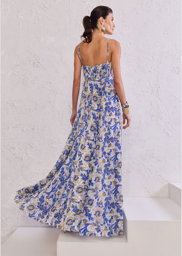 Vestido muselina largo estampado