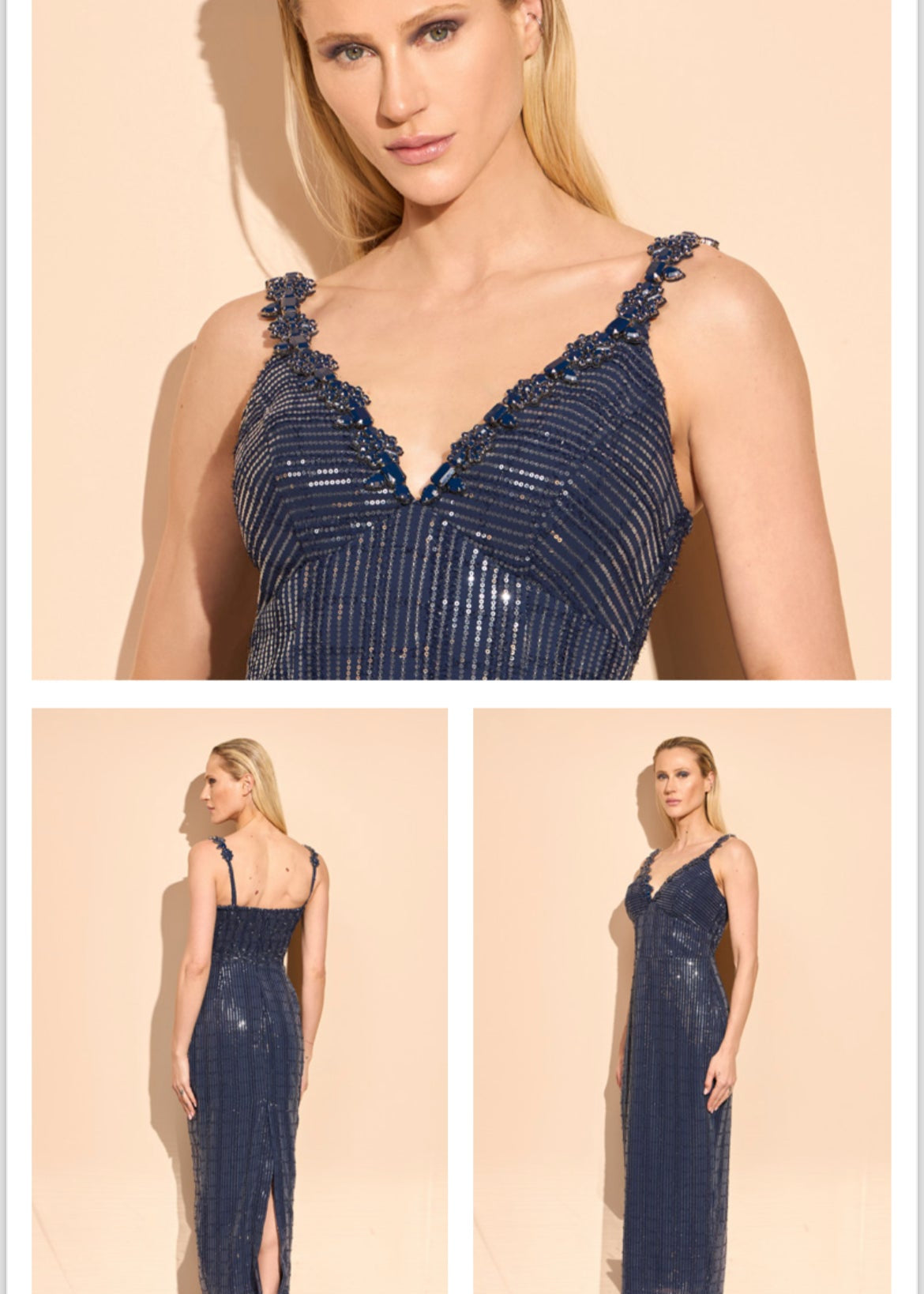 Vestido midi lentejuelas flores tiritas