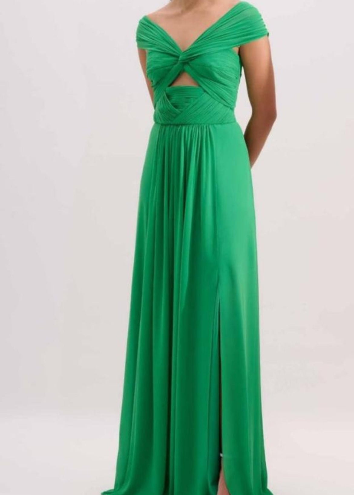 Vestido largo drapeado cutout