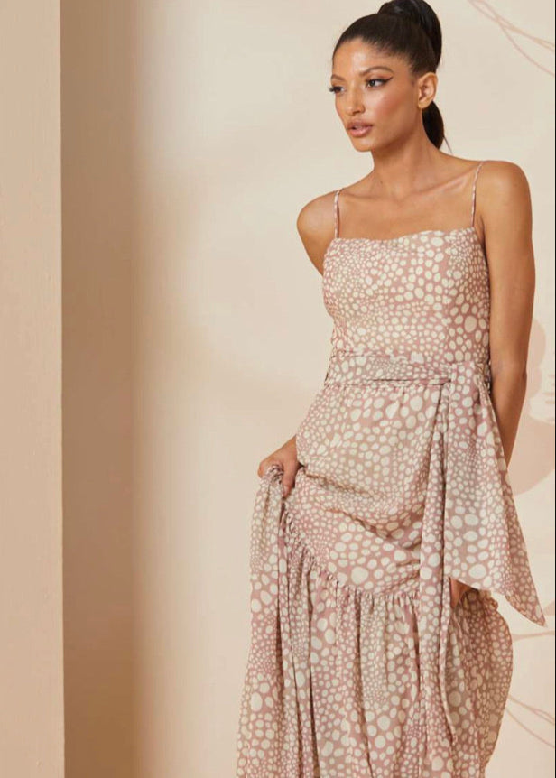 Vestido largo lunares