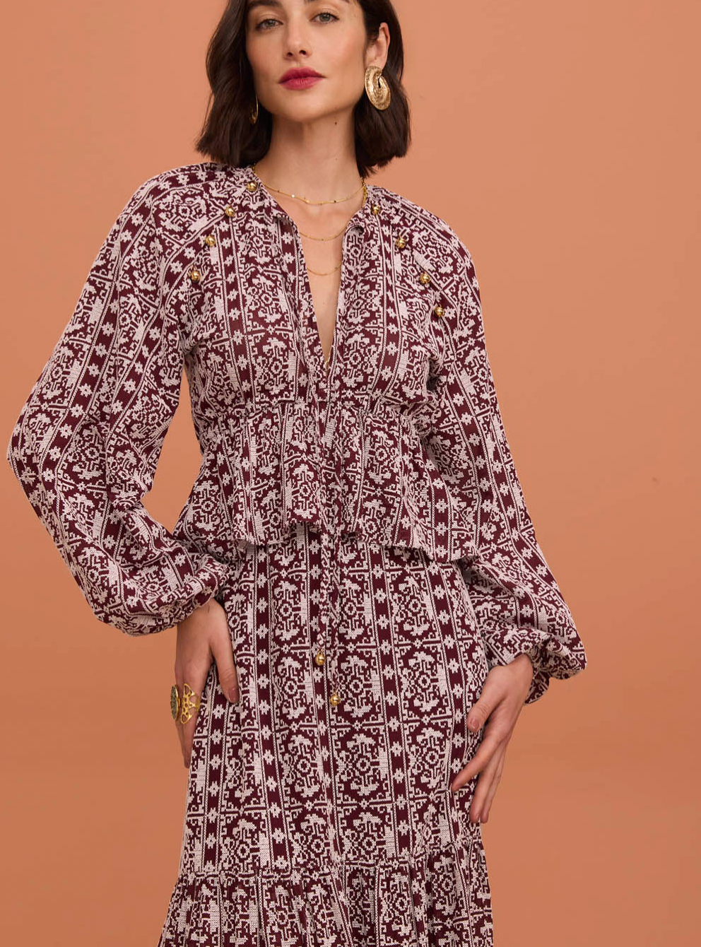 Conjunto falda y camisa etnico
