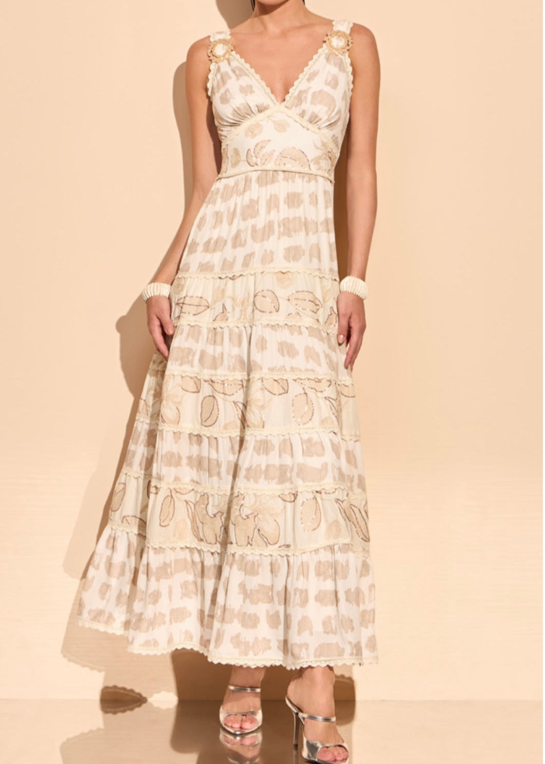 Vestido off white estampado