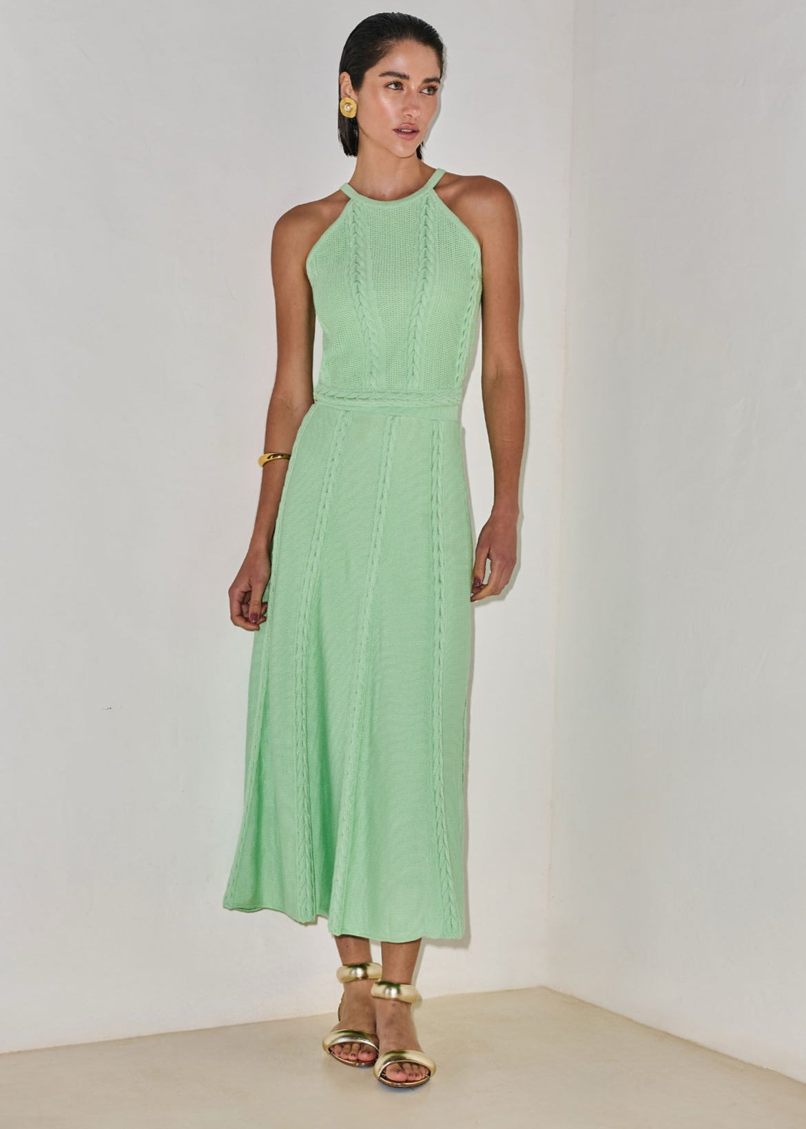 Conjunto midi halter tricot