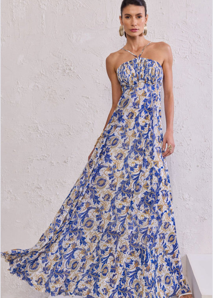 Vestido muselina largo estampado