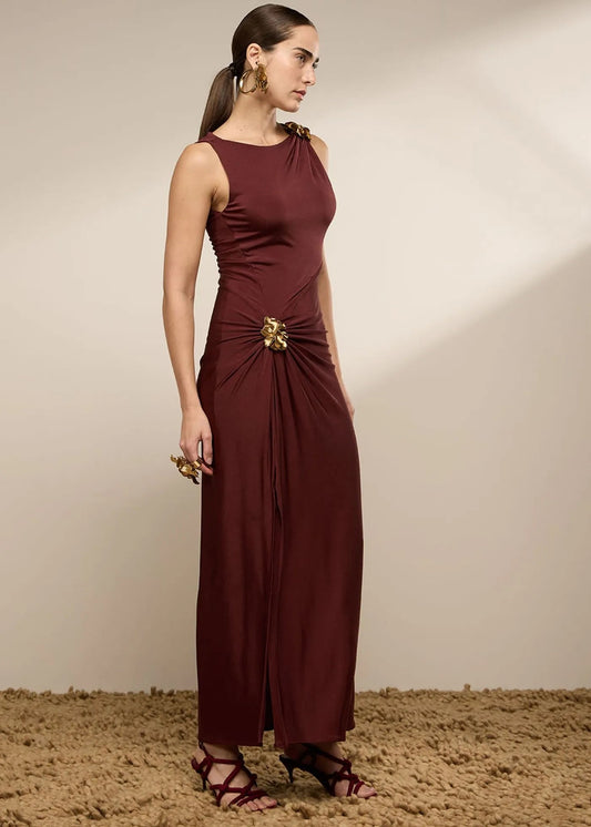 Vestido satinado con camisa aparte