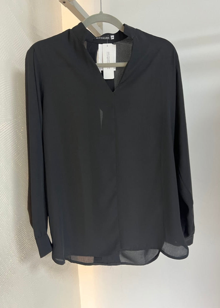 Camisa manga larga clasica escote espalda