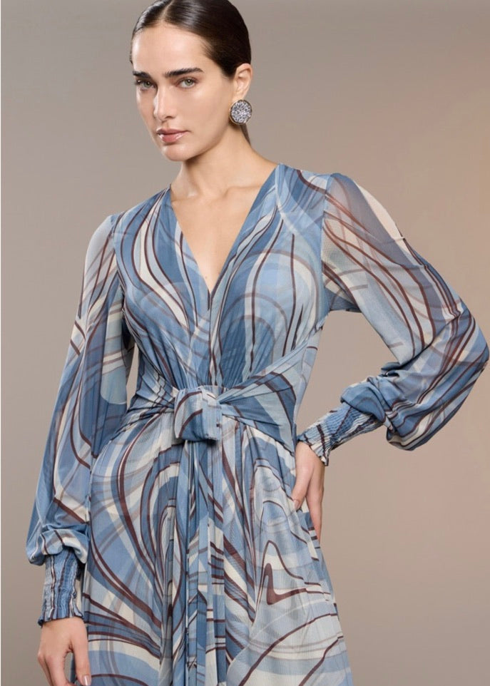 Vestido tulle midi amarrado