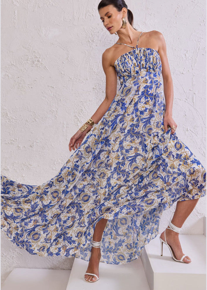 Vestido muselina largo estampado