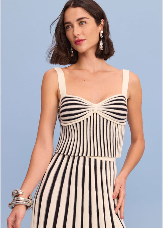 Conjunto top y falda litrada tricot