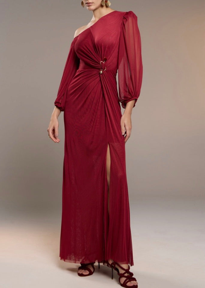 Vestido largo un hombro