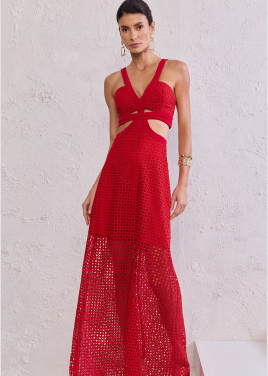 Vestido malla cutout
