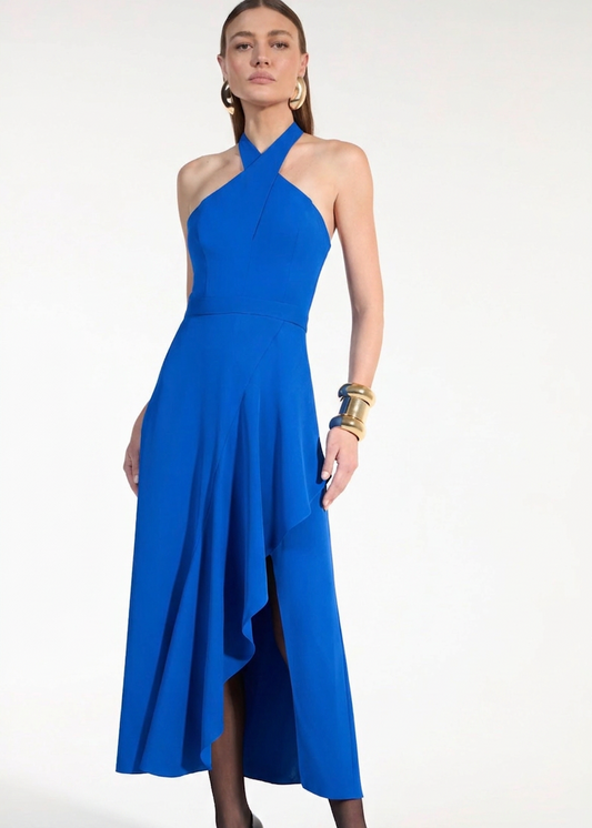 Vestido midi halter americana