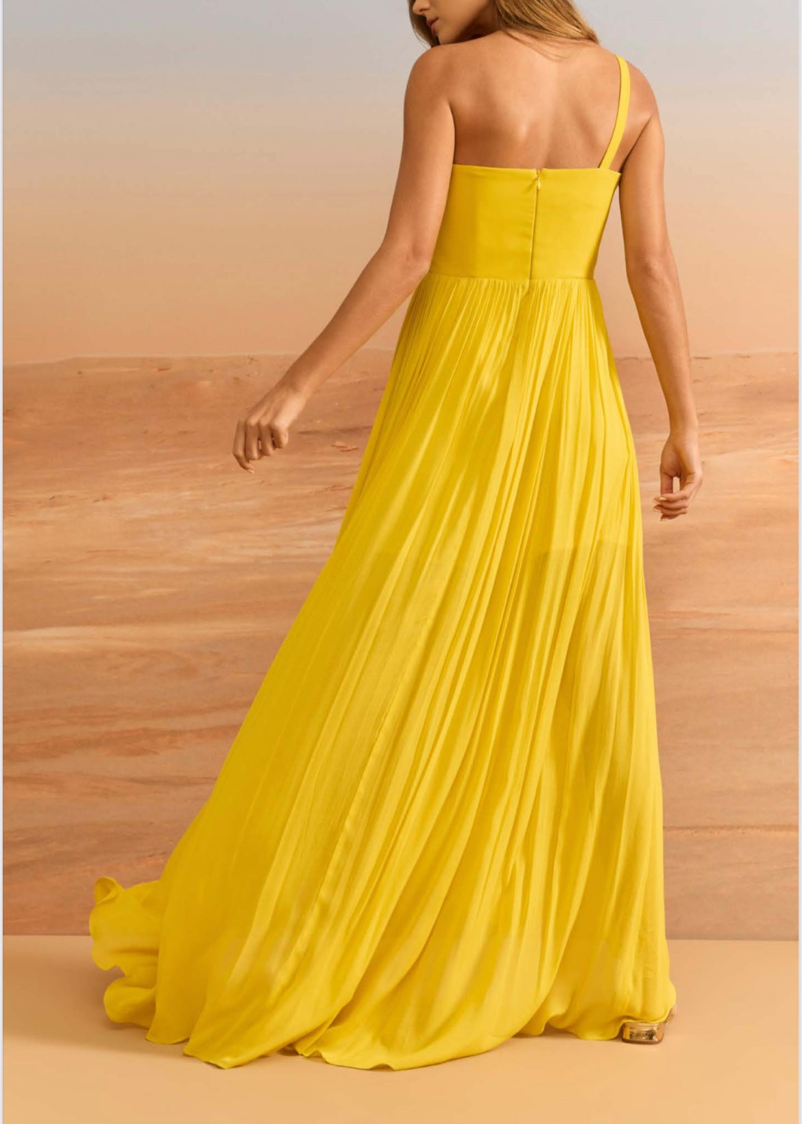 Vestido largo strapless lazo