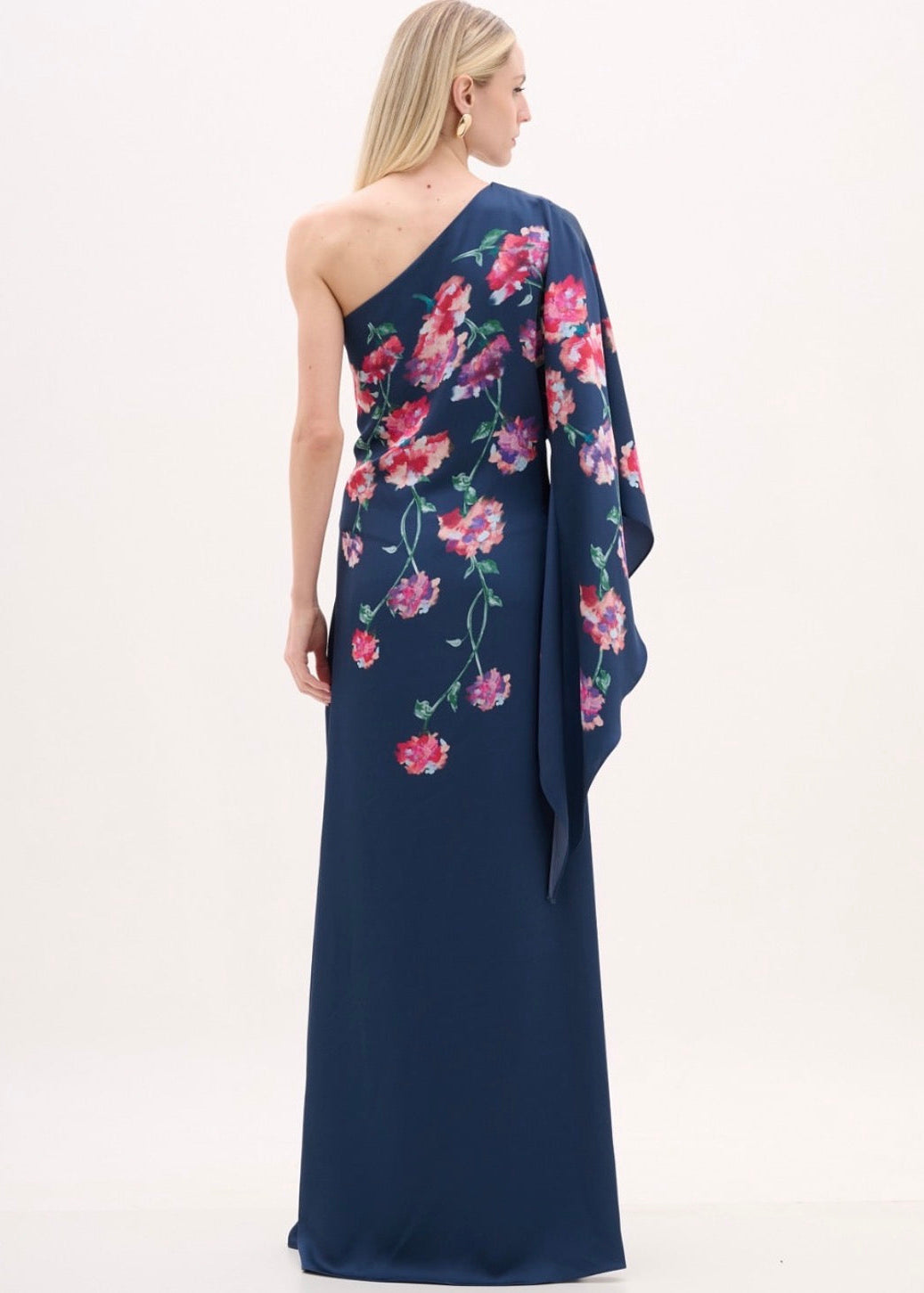 Vestido fluido una manga estampado